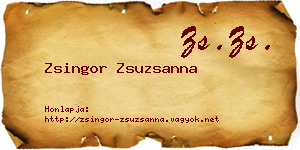 Zsingor Zsuzsanna névjegykártya